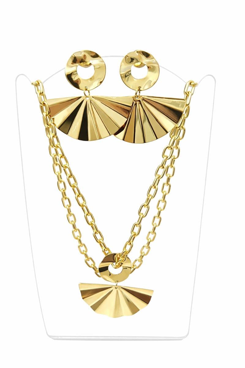 Conjunto Espanhola - cordão com pingentes e par de brincos Banhado a Ouro 18K Feminino
