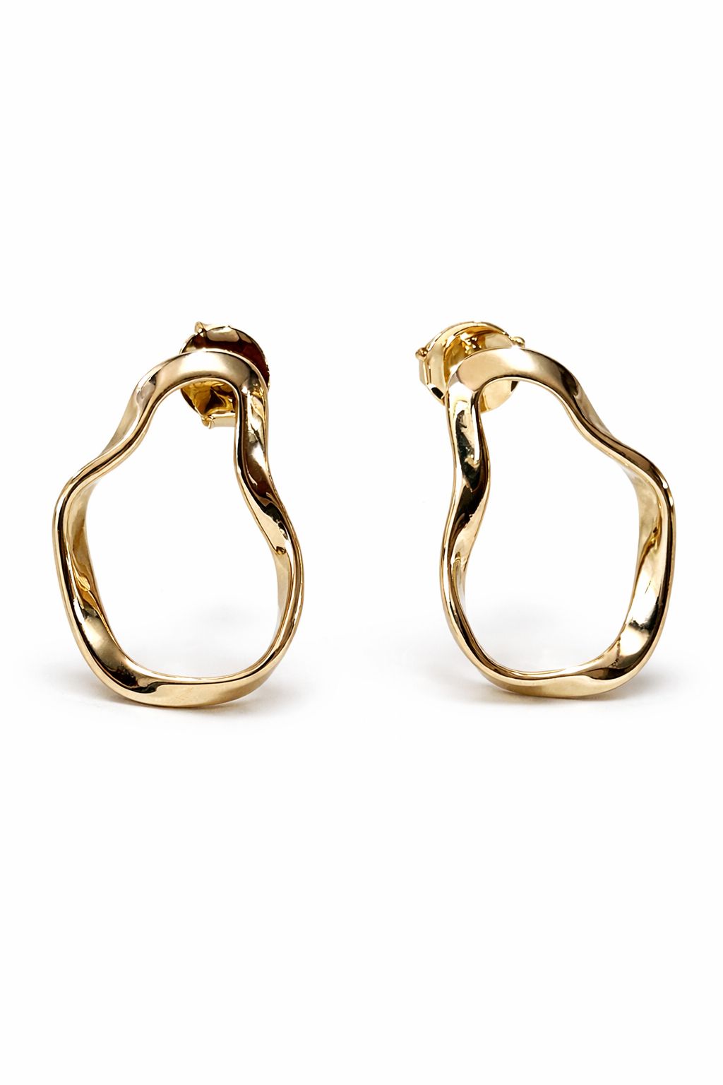 Brinco Orgânico Gota Banhado a Ouro 18K Feminino