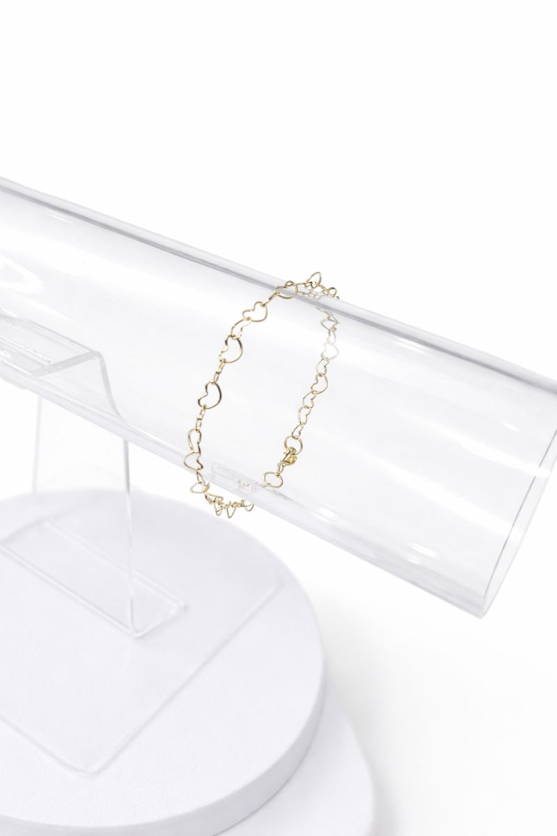 Pulseira Fio Coração Banhado a Ouro 18K Feminino